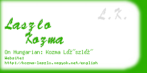 laszlo kozma business card